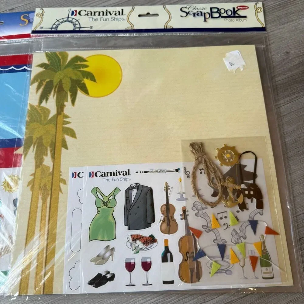 Carnival Cruise The Fun Ships Classic Scrapbook Refill Kit With Stickers 2 pack